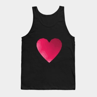 Polygonal heart with shades of pink and red Tank Top